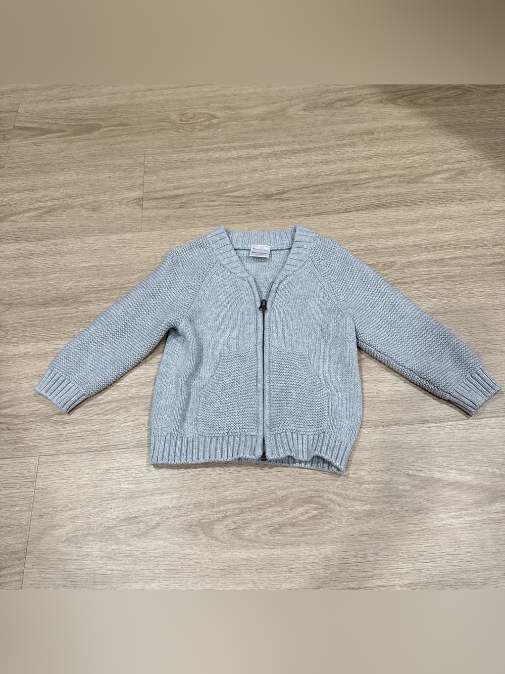 Hanna Andersson Light Gray Knit Zip Cardigan